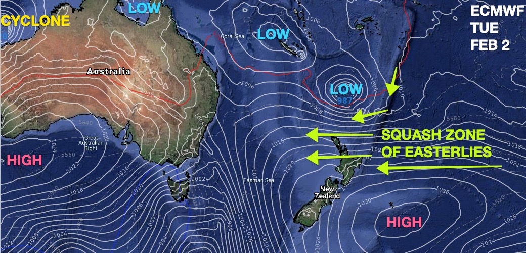 La Nina weather pattern to create a subtropical low next week (+2 Maps